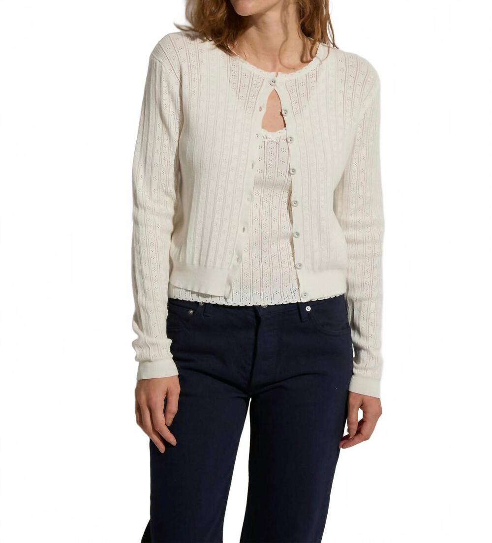 NEW ASHER pipa button front cardigan in white